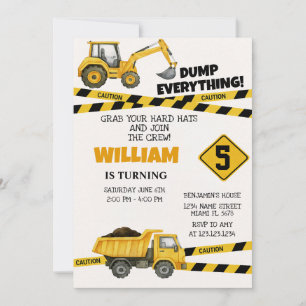 Construction Party Invitations