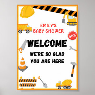 Construction Party Sign, Birthday, Baby Shower Poster