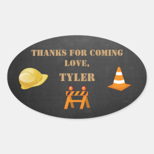 Construction Party Thank You Sticker