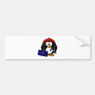 Construction Penguin Bumper Sticker