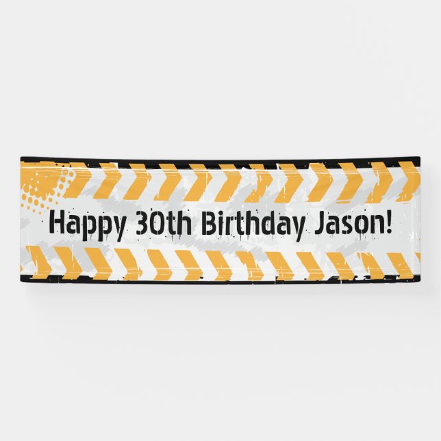 Construction Personalised Birthday Banner (Horizontal)