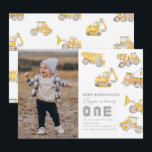 Construction Photo 1st Birthday Invitation<br><div class="desc">Construction 1st Birthday Party Invitation
Ready to be personalised by you!</div>