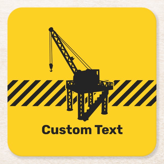 Construction Platform Square Paper Coaster (Front)