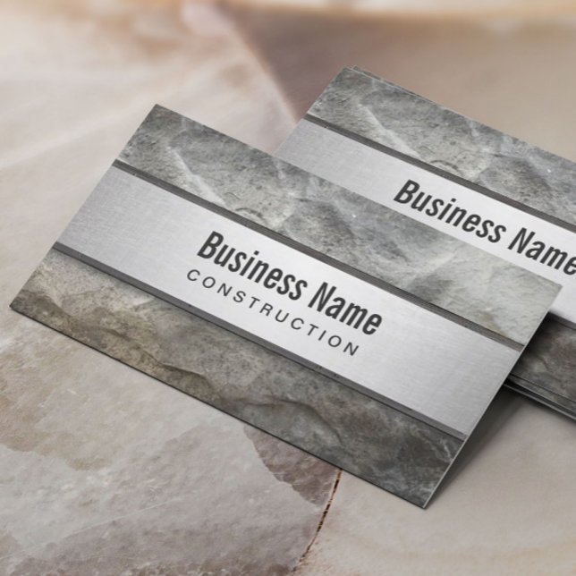 Construction Professional Metal & Stone Business Card (Creator Uploaded)