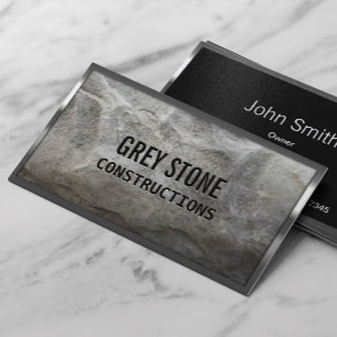 Construction Professional Metal & Stone Modern Business Card