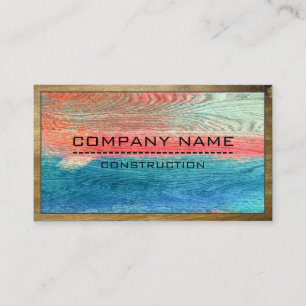Construction Professional Modern Colourful Wood #8 Business Card