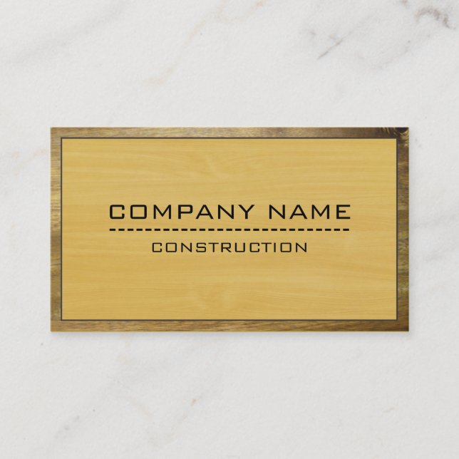 Construction Professional Modern Gold Wood #3 Business Card (Front)