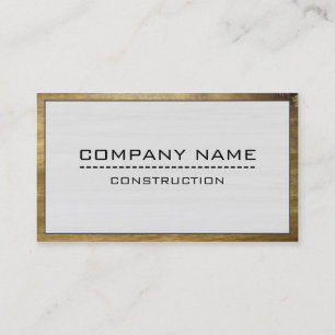 Construction Professional Modern White Wood #3 Business Card