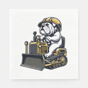Construction Pup Bulldog Builder Napkin
