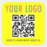 Construction QR Code Stickers Custom Logo Yellow