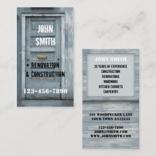 Construction Renovation Carpenter Business Card