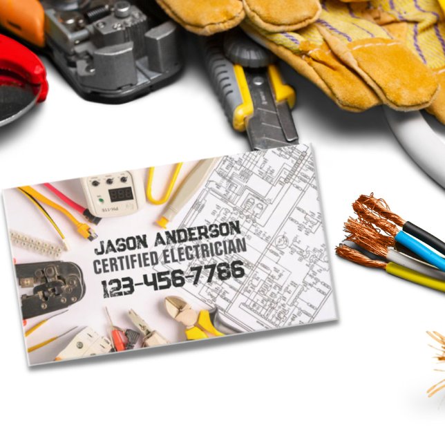 Construction Repair Contractor Tools Electrician  Business Card (Creator Uploaded)