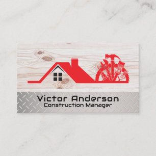 Construction Repair Tools Logo   Home Renovation Business Card