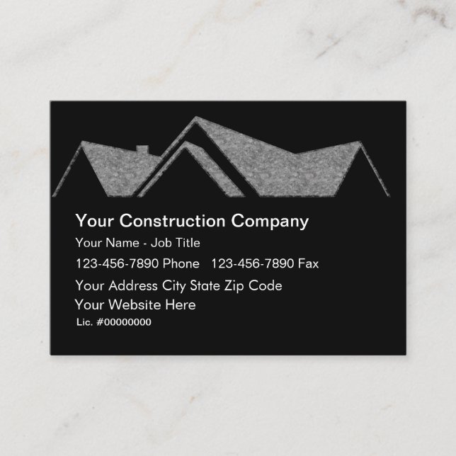 Construction Roofing Business Cards (Front)