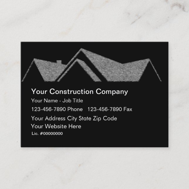 Construction Roofing Business Cards (Front)