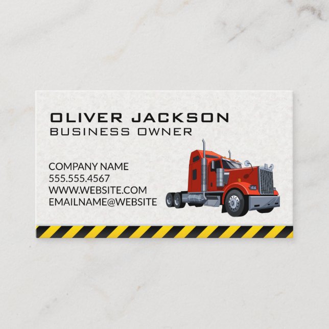 Construction | Semi Truck Driver Business Card (Front)