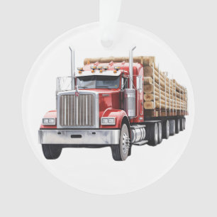 Construction Semi Truck  Ornament