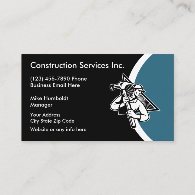 Construction Service Business Card (Front)