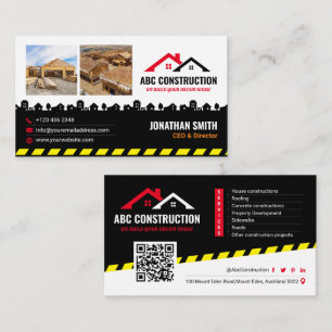 Construction Service, House Building, Renovation Business Card