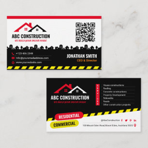 Construction Service, House Building, Renovation Business Card
