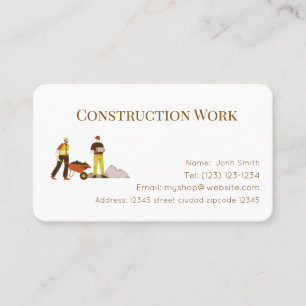 Construction services editable business card