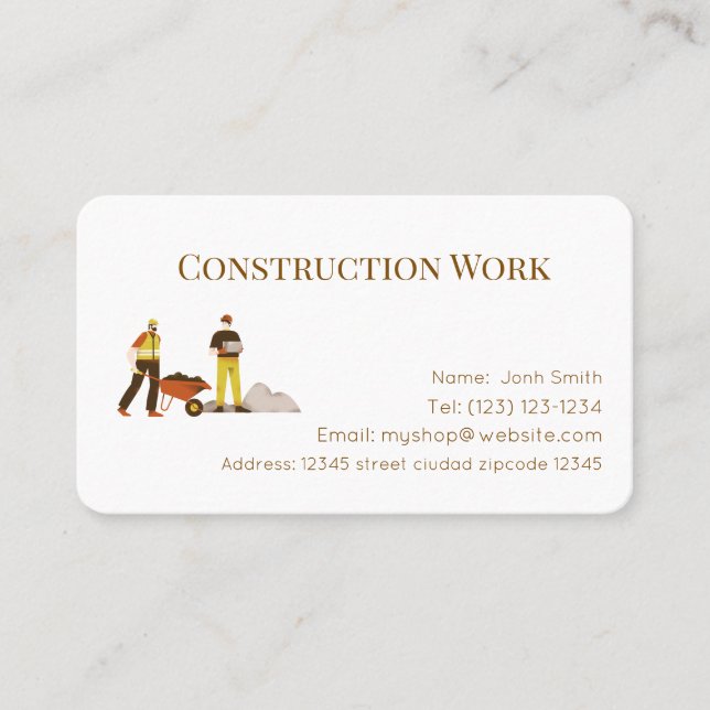 Construction  services editable   business card (Front)