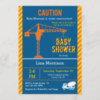 Construction Site Baby Shower Invitation