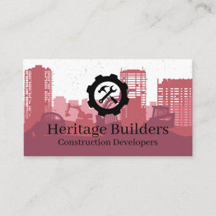 Construction Site   Builders Business Card