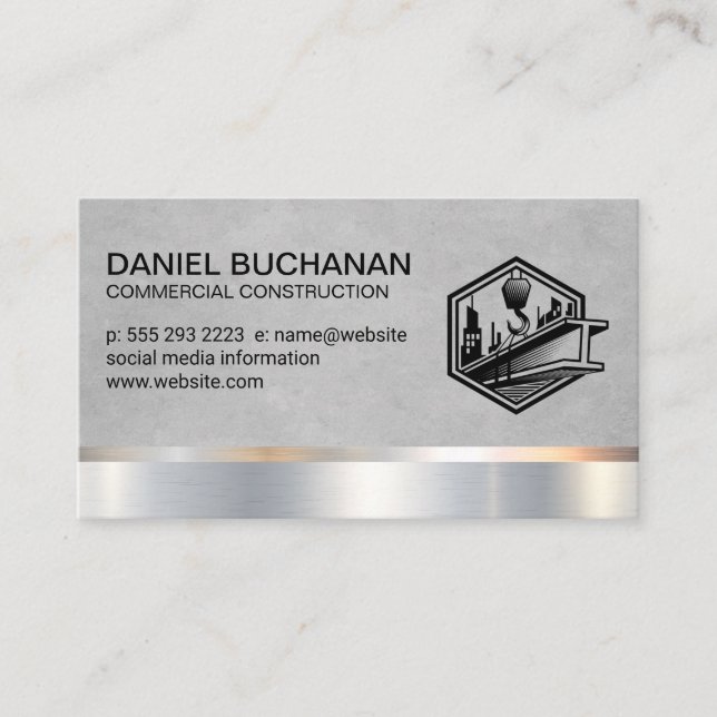Construction Site | Commercial Builder  Business Card (Front)