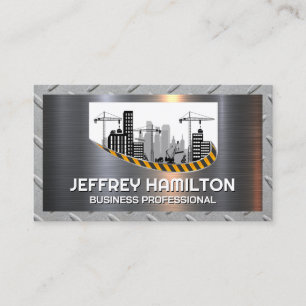 Construction Site    Diamond Plate Steel Sheet Business Card