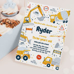 Construction Site Dump Truck Digger Birthday Party Invitation<br><div class="desc">Construction Site Dump Truck Digger Birthday Party Invitation</div>