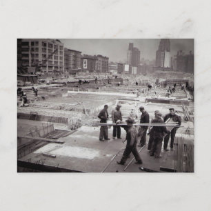 Construction Site East Side NYC Postcard