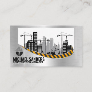 Construction Site Engineer Real Estate Business Card