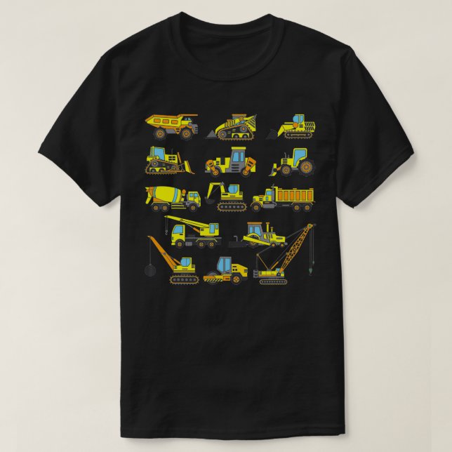 Construction Site Excavator Gift Idea Construction T-Shirt (Design Front)