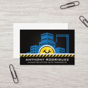 Construction Site Hammer Wrench Business Card
