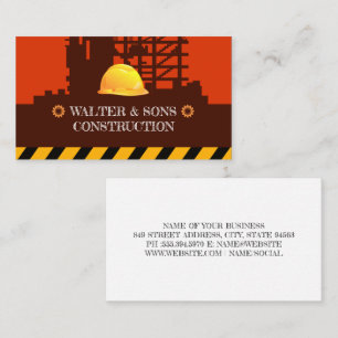 Construction Site   Hardhat Business Card