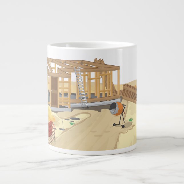 Construction Site Large Coffee Mug (Front)
