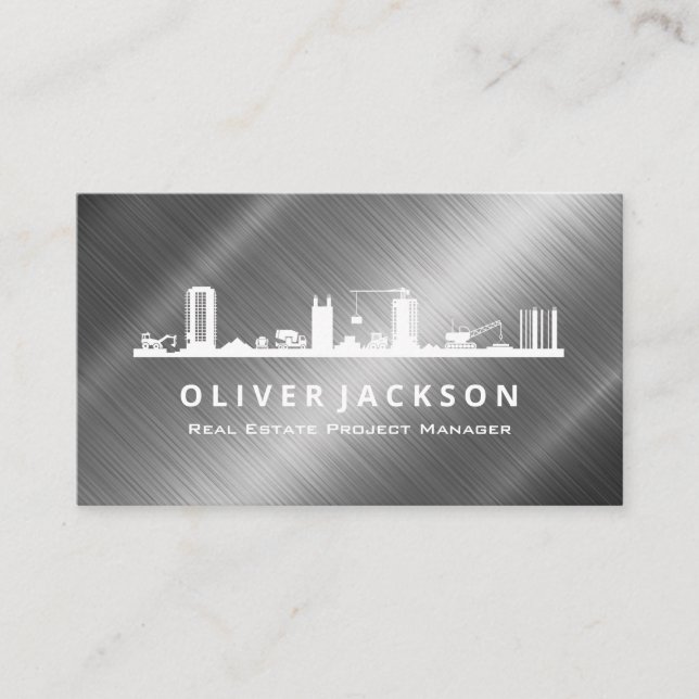 Construction Site | Metallic Shine Business Card (Front)