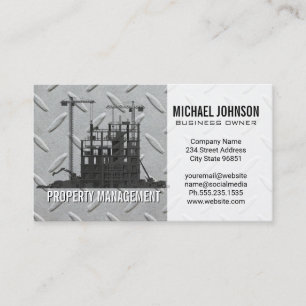 Construction Site   Steel   Contractor Business Card