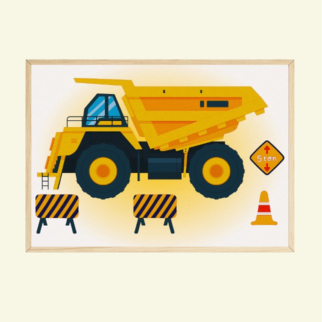 Construction Site Truck Dump Truck Print Kids Room (Creator Uploaded)