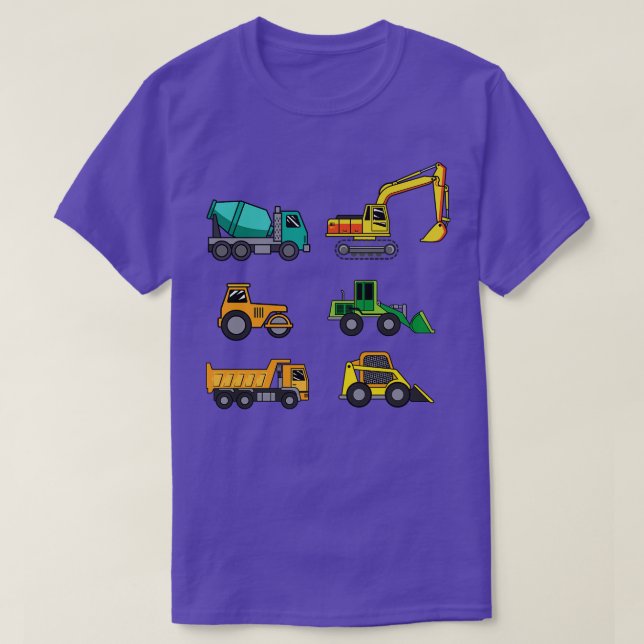 Construction Site Trucks Machine  Toys Birthday Ki T-Shirt (Design Front)