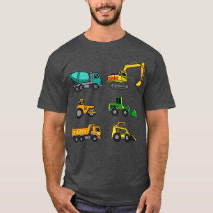 Construction Site Trucks Machine Toys Birthday Ki T-Shirt