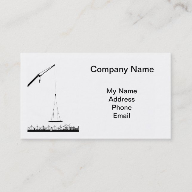 Construction Site with Crane Business Card (Front)