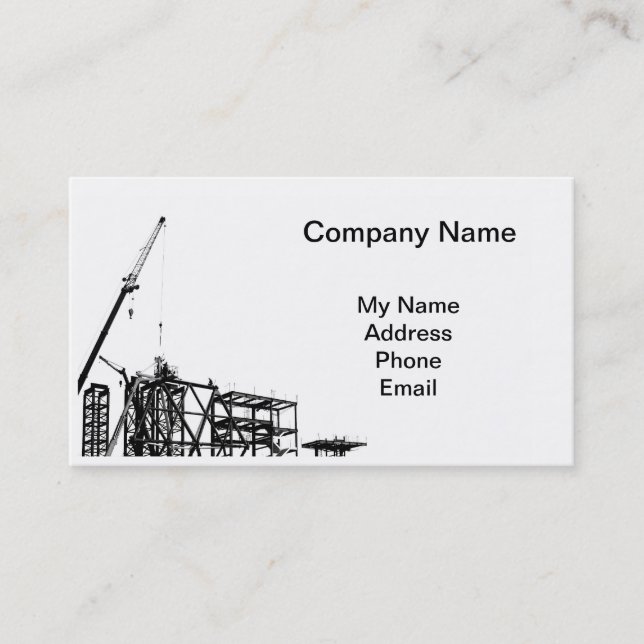 Construction Site with Crane Business Card (Front)