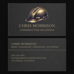 Construction Solutions Hard Hat Professional Business Card