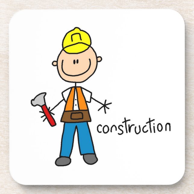 Construction Stick Figure Coaster (Front)