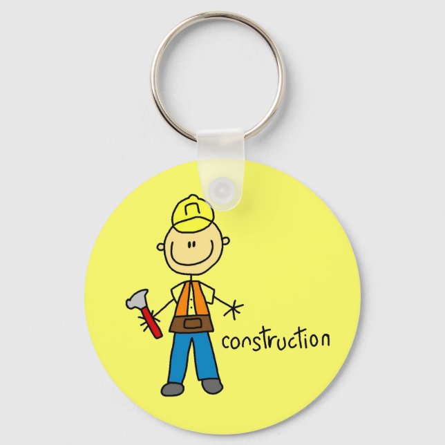 Construction Stick Figure Key Ring (Front)