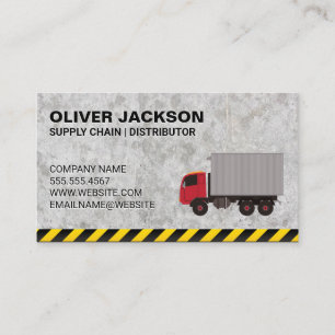 Construction Supply Distributor Truck Driver Business Card