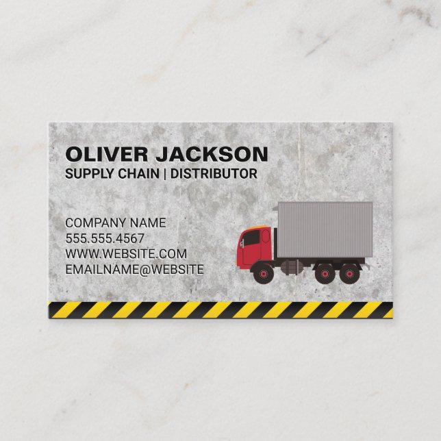 Construction | Supply Distributor Truck Driver Business Card (Front)