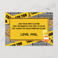 Construction Thank You Cards